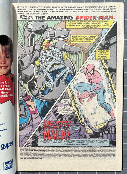 THE AMAZING SPIDER-MAN #352 [MARVEL COMICS] DIRECT 1991 NM-