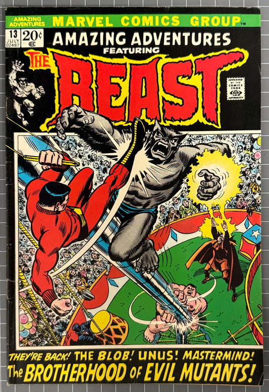 🔑 AMAZING ADVENTURES #13 [MARVEL COMICS] *BEAST* JOHN ROMITA 1972 FN