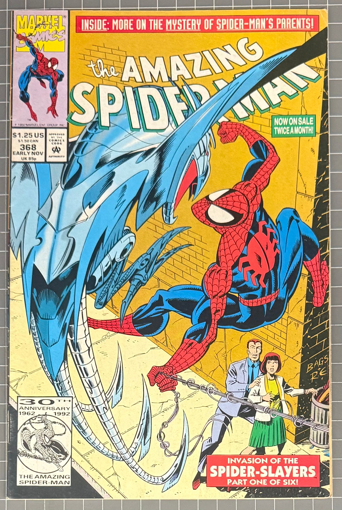THE AMAZING SPIDER-MAN #368 [MARVEL COMICS] *PART 1 SPIDER-SLAYERS* 1992 FN/VF