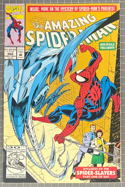 THE AMAZING SPIDER-MAN #368 [MARVEL COMICS] *PART 1 SPIDER-SLAYERS* 1992 FN/VF