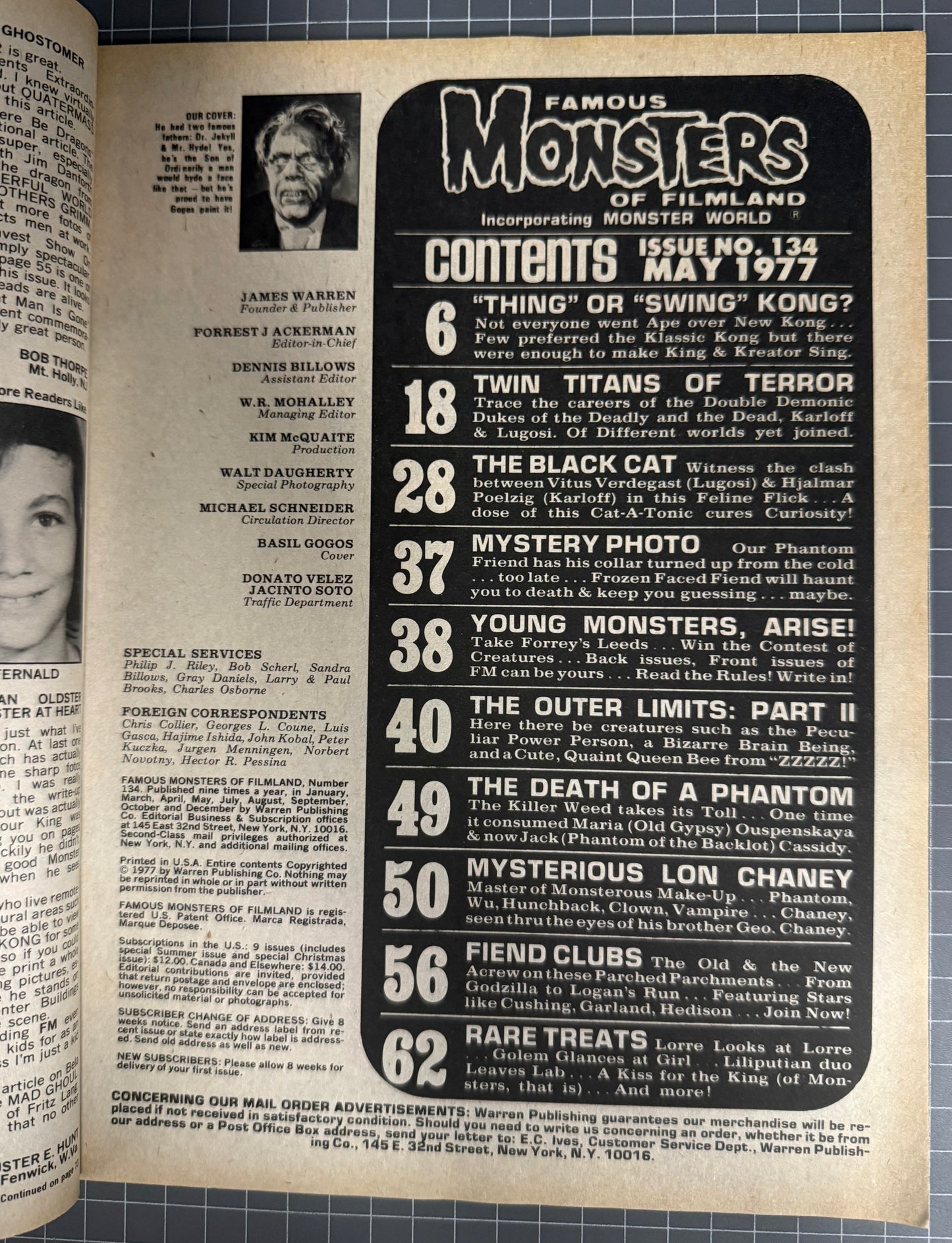FAMOUS MONSTERS OF FILMLAND #134 [WARREN] HORROR MAGAZINE 1977 FN/VF