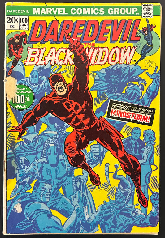 🔑 DAREDEVIL #100 [MARVEL COMICS] DIRECT *1ST CAMEO APP. ANGAR* 1973 GD/VG