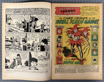 🔑 JUSTICE LEAGUE OF AMERICA #43 [DC COMICS] *ROYAL FLUSH GANG* 1966 VG/FN