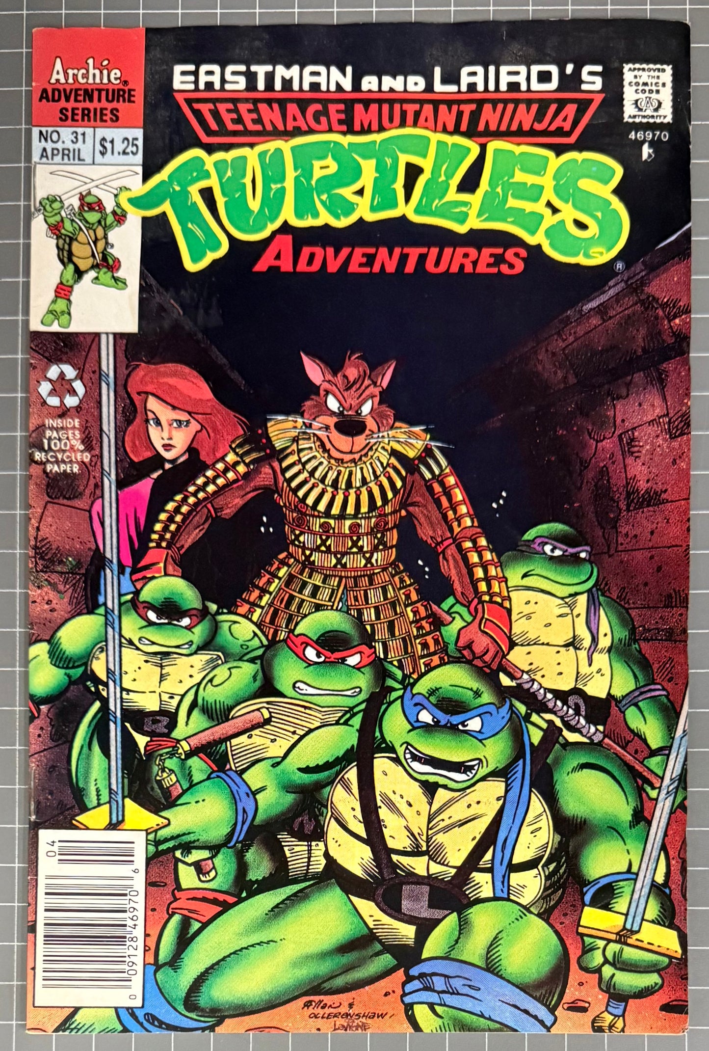 TEENAGE MUTANT NINJA TURTLES ADVENTURES #31 [ARCHIE] NEWSSTAND COMIC 1992 VG/FN