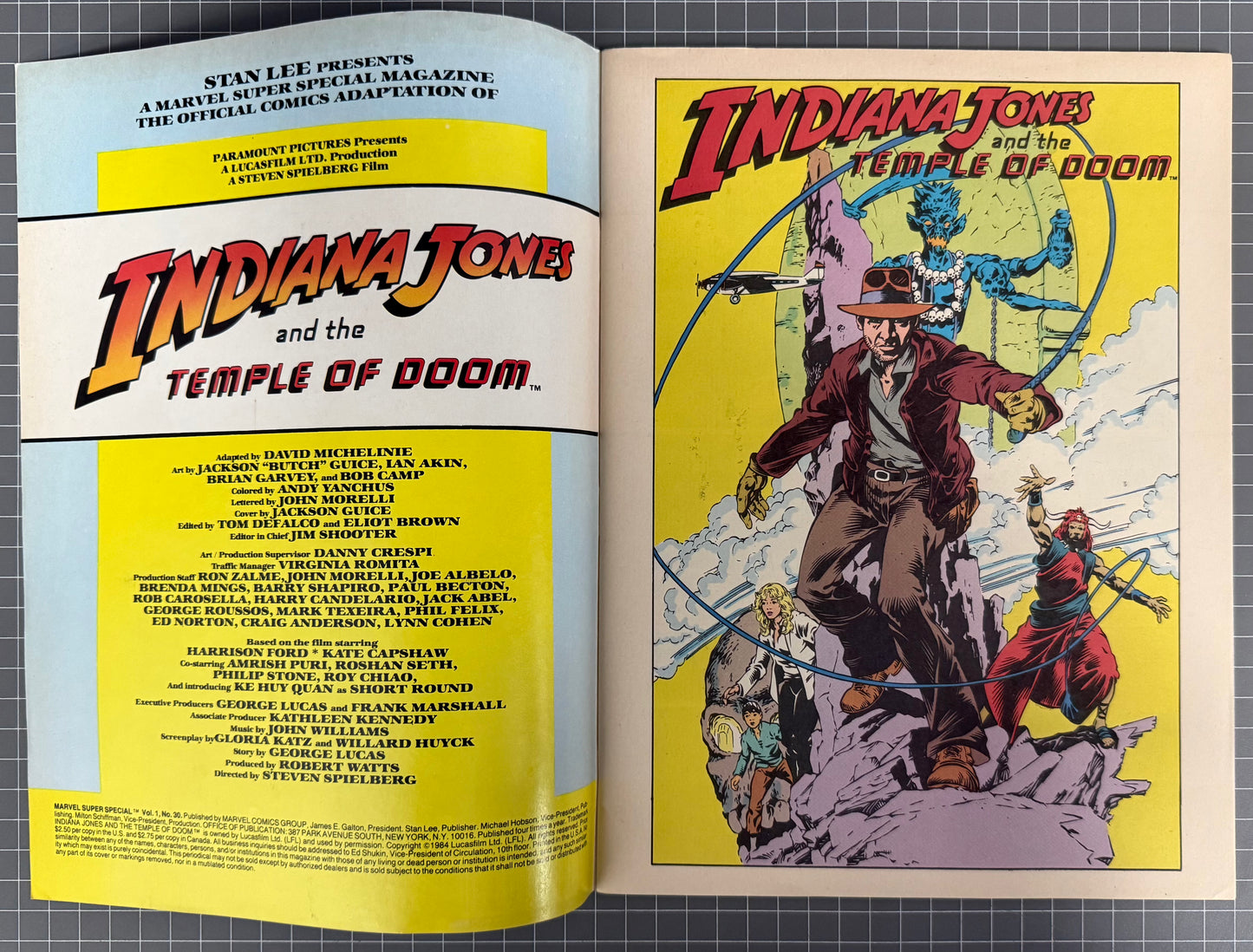 MARVEL SUPER SPECIAL #30: INDIANA JONES AND THE TEMPLE OF DOOM MAGAZINE 1984 FN/VF