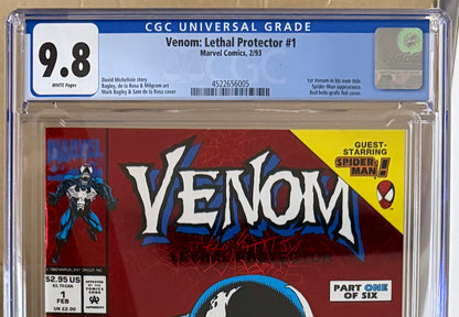 🔑 VENOM: LETHAL PROTECTOR #1 CGC 9.8 [MARVEL] *MARK BAGLEY* COMIC 1993
