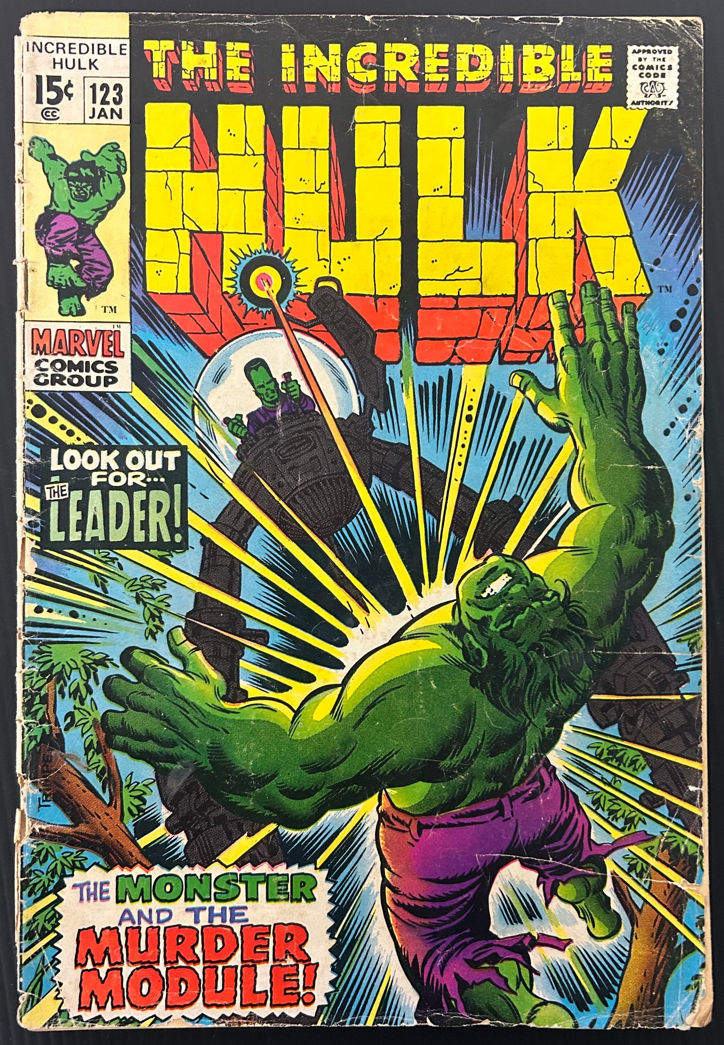 THE INCREDIBLE HULK #123 [MARVEL COMICS] DIRECT 1970 GD+