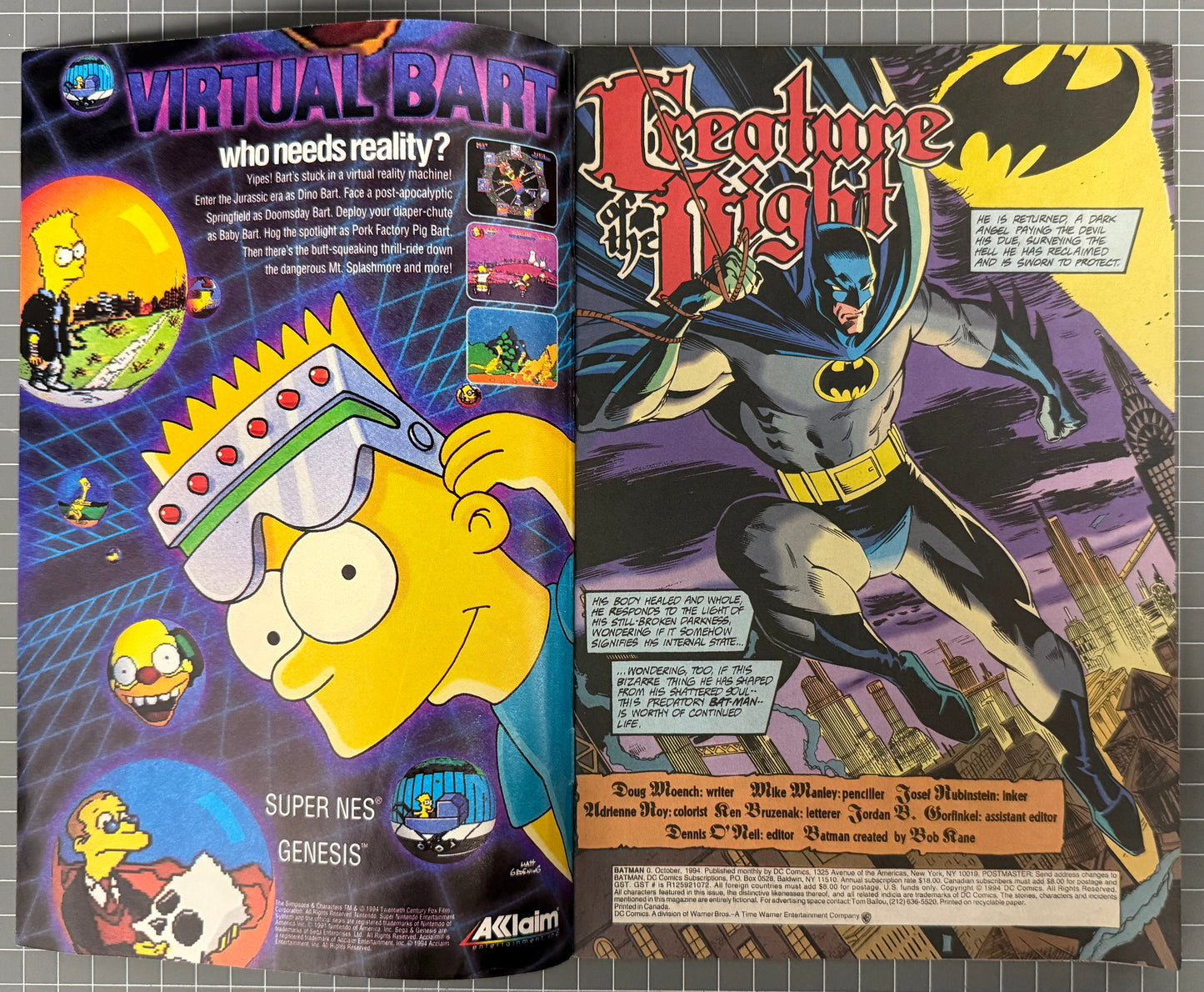 BATMAN #0 [DC COMICS] NEWSSTAND 1994 FN-