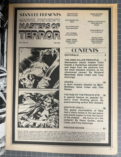 MARVEL PREVIEW #16 [MARVEL] HORROR MAGAZINE 1978 VF/NM