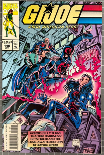 🔑 G.I. JOE: A REAL AMERICAN HERO #149 [MARVEL COMICS] DIRECT *SNAKE EYES* 1994
