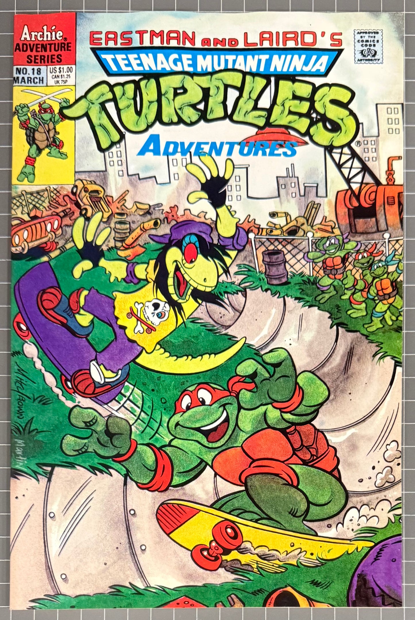 🔑 TEENAGE MUTANT NINJA TURTLES ADVENTURES #18 [ARCHIE] DIRECT COMIC 1991 VF