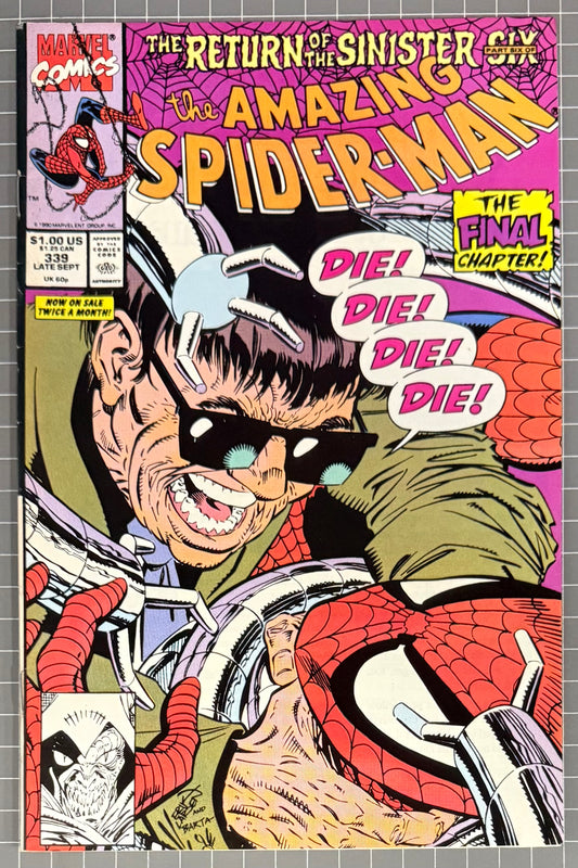 THE AMAZING SPIDER-MAN #339 [MARVEL COMICS] DIRECT 1990 VF-