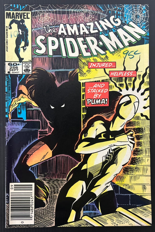 🔑 AMAZING SPIDER-MAN #256 [MARVEL COMICS] NEWSSTAND *1ST APP. PUMA* 1984 FN-