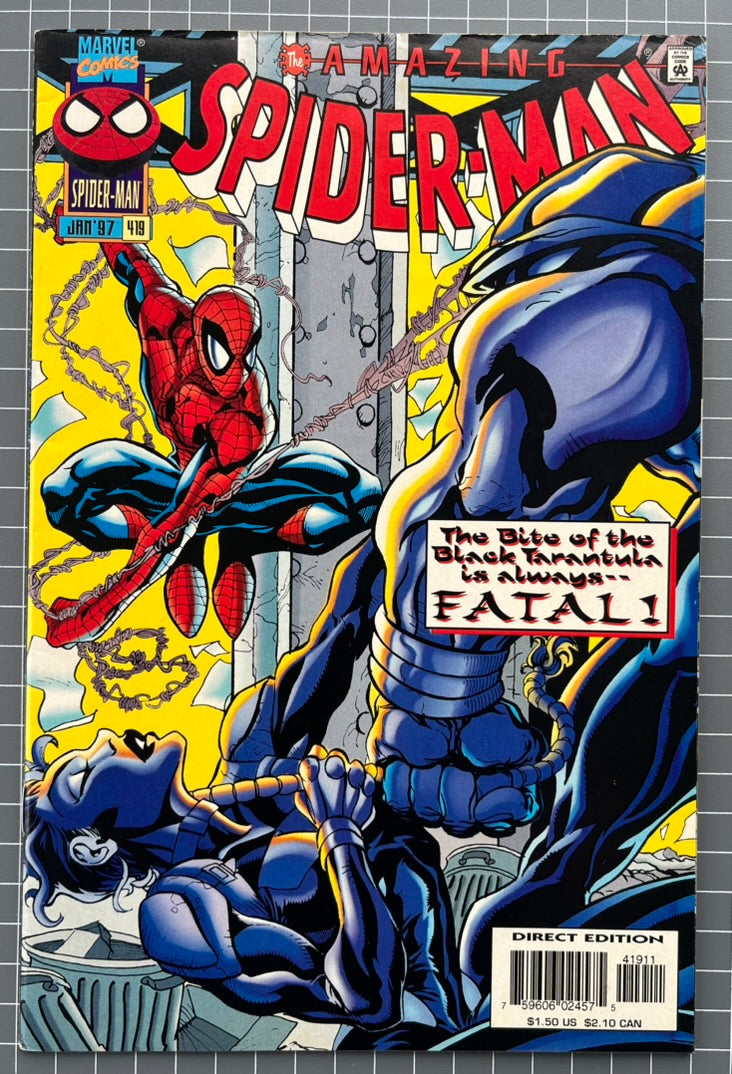 🔑 AMAZING SPIDER-MAN #419 [MARVEL COMICS] *1ST APP. BLACK TARANTULA* 1997 FN/VF