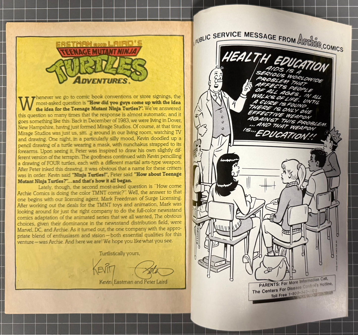 🔑 TEENAGE MUTANT NINJA TURTLES ADVENTURES #1 [ARCHIE COMICS] *1ST KRANG* 1988 VG/FN