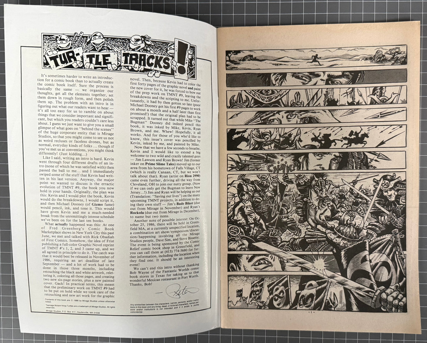 🔑 TEENAGE MUTANT NINJA TURTLES #9 (TMNT) [MIRAGE] COMIC *SPLINTER* 1986 VF-