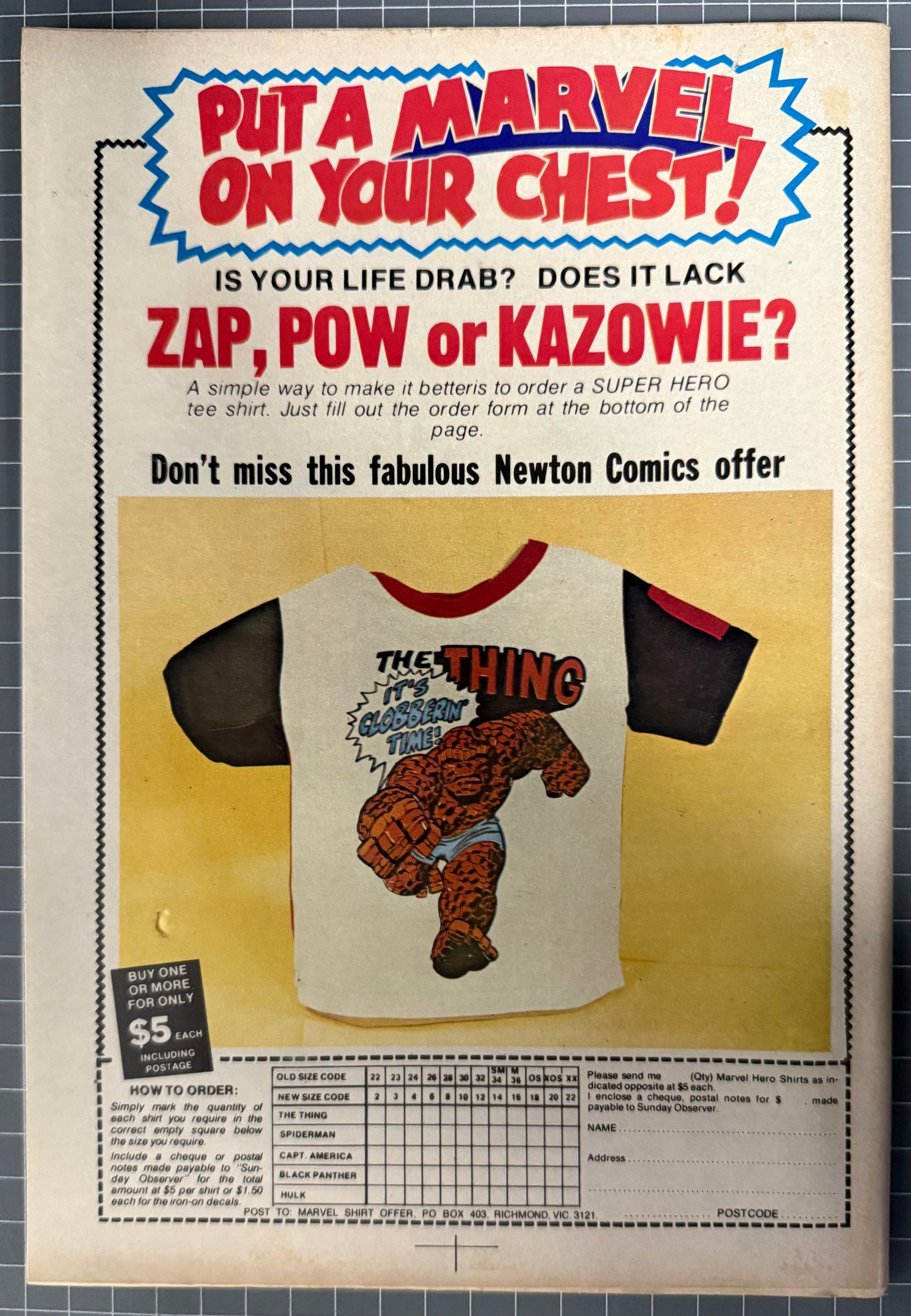 THE DEADLY HANDS OF KUNG FU #1 + POSTER [NEWTON COMICS] AUSTRALIAN 1975