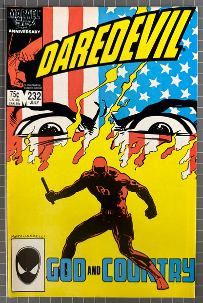 🔑 DAREDEVIL #232 [MARVEL COMICS] DIRECT *1ST APP. NUKE* 1986