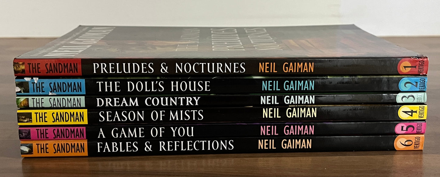 The Sandman Vol 1-6 TPBs Gaiman Vertigo Preludes Dolls House Season of Mists etc