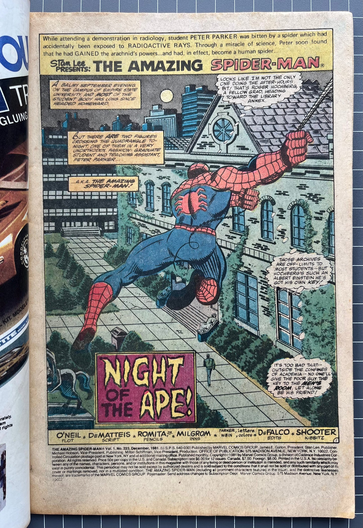 THE AMAZING SPIDER-MAN #223 [MARVEL COMICS] NEWSSTAND 1981 FN/VF