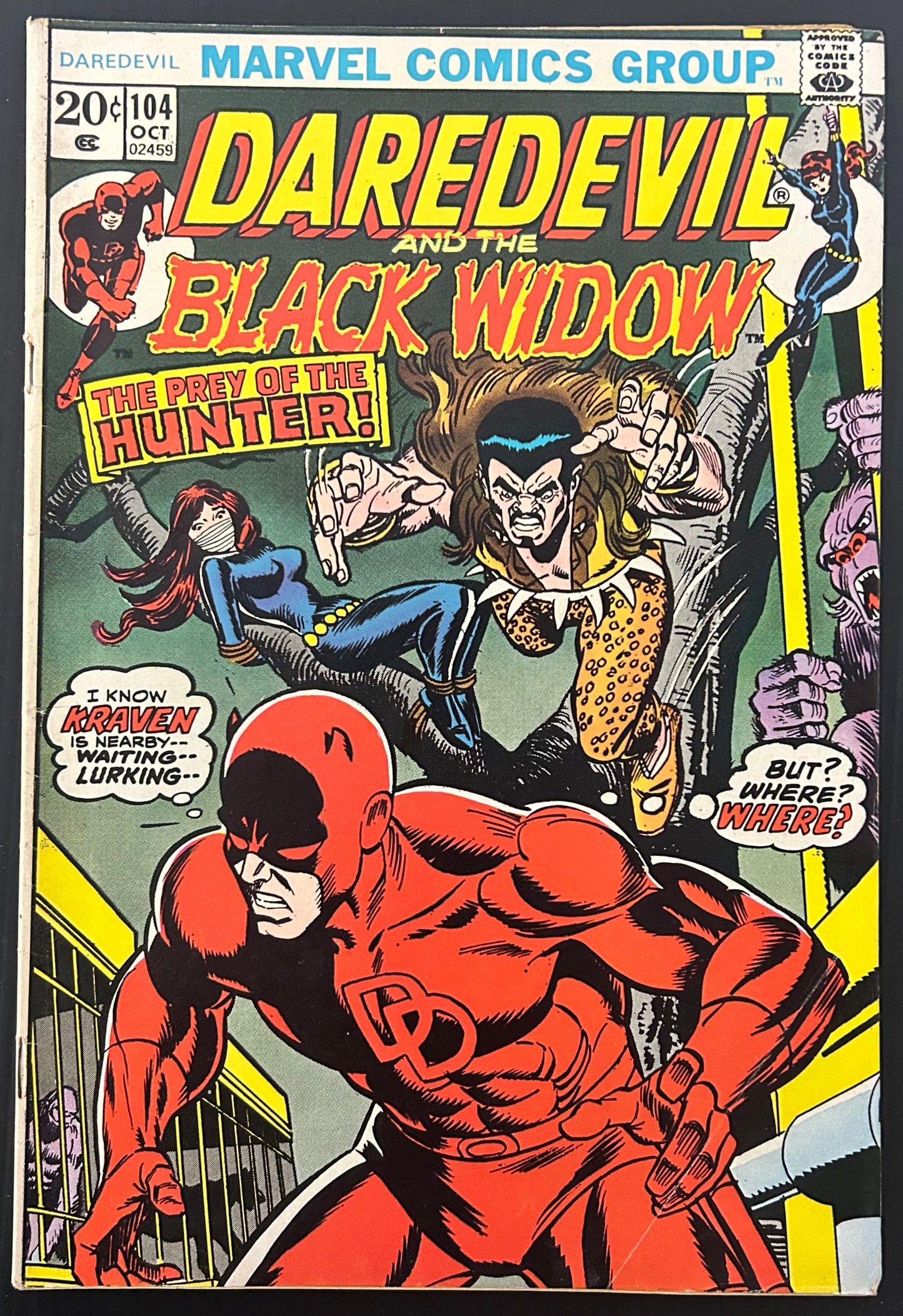 DAREDEVIL #104 [MARVEL COMICS] DIRECT 1973 VG+