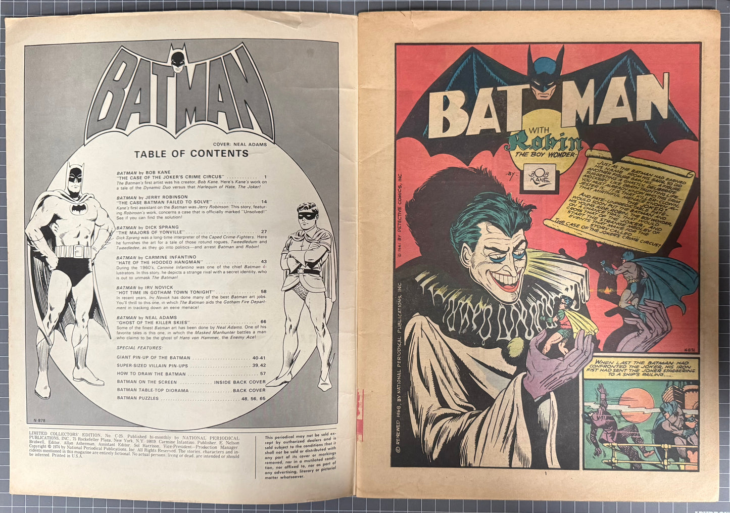 🔑 LIMITED COLLECTOR'S EDITION #C-25: BATMAN [DC] TREASURY COMIC 1974 VG-