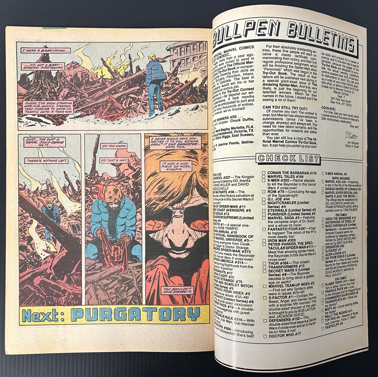 🔑 DAREDEVIL #227 [MARVEL COMICS] *KINGPIN REVEALS DAREDEVIL IDENTITY* 1986 VF-