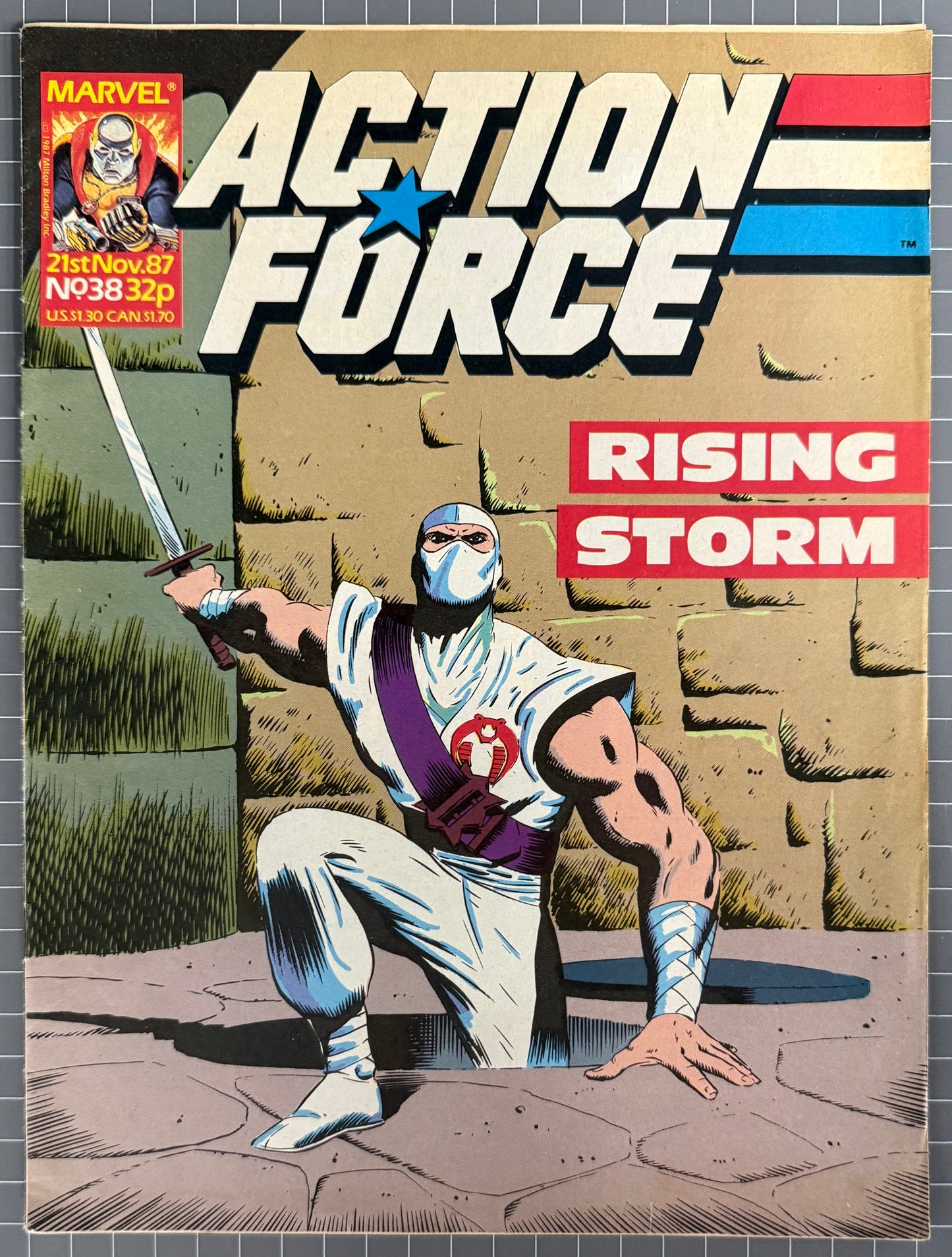 🔑 ACTION FORCE #38: RISING STORM [MARVEL UK] MAGAZINE COMIC 1987 FN/VF