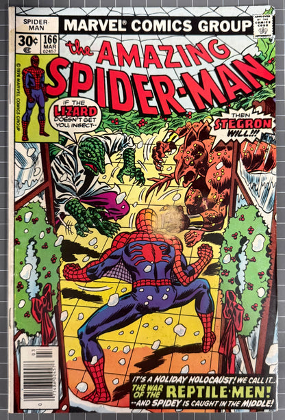 THE AMAZING SPIDER-MAN #166 [MARVEL COMICS] NEWSSTAND 1977 VG