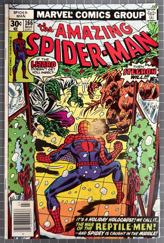 THE AMAZING SPIDER-MAN #166 [MARVEL COMICS] NEWSSTAND 1977 VG