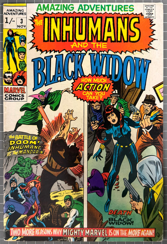 AMAZING ADVENTURES #3 [MARVEL COMICS] *INHUMANS & BLACK WIDOW* 1970 UK PV FN+