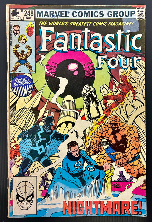 🔑 FANTASTIC FOUR #248 [MARVEL COMICS] DIRECT *KRISTOFF DBEUT* 1982 VG