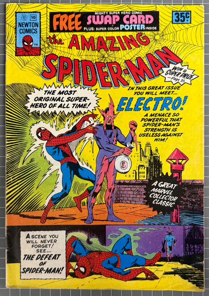 🔑 THE AMAZING SPIDER-MAN #10 [NEWTON COMICS] AUSTRALIAN *1ST APP. ELECTRO* 1975