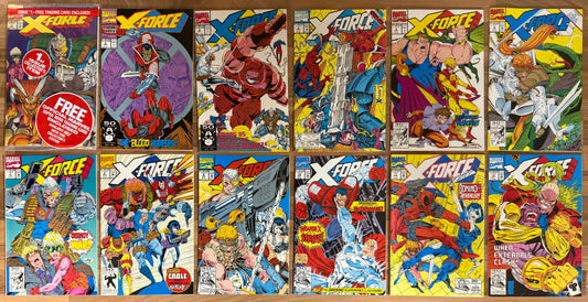 🔑 X-FORCE COMPLETE #1-12 [MARVEL] LOT 12 COMICS *DEADPOOL* 1991-1992 NM