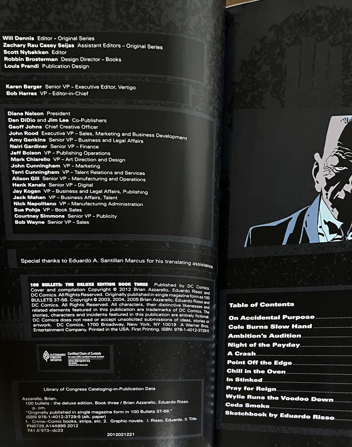 100 Bullets Book III - Azzarello, Risso HC/DJ Deluxe Edition 3, 2012 1st Print Vertigo