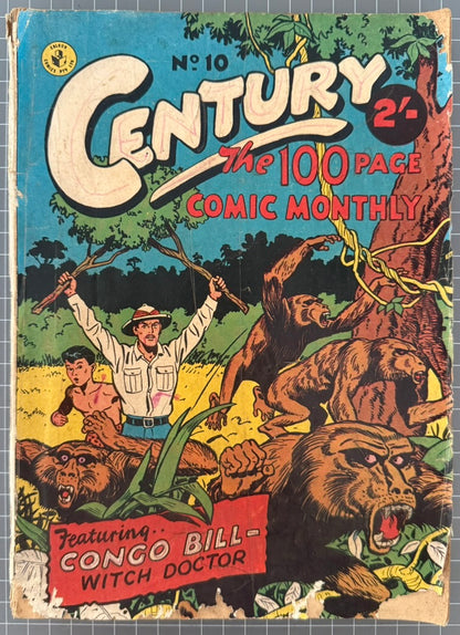 🔑 CENTURY THE 100 PAGE COMIC MONTHLY #10 [COLOUR COMICS] AUSTRALIAN DC 1957