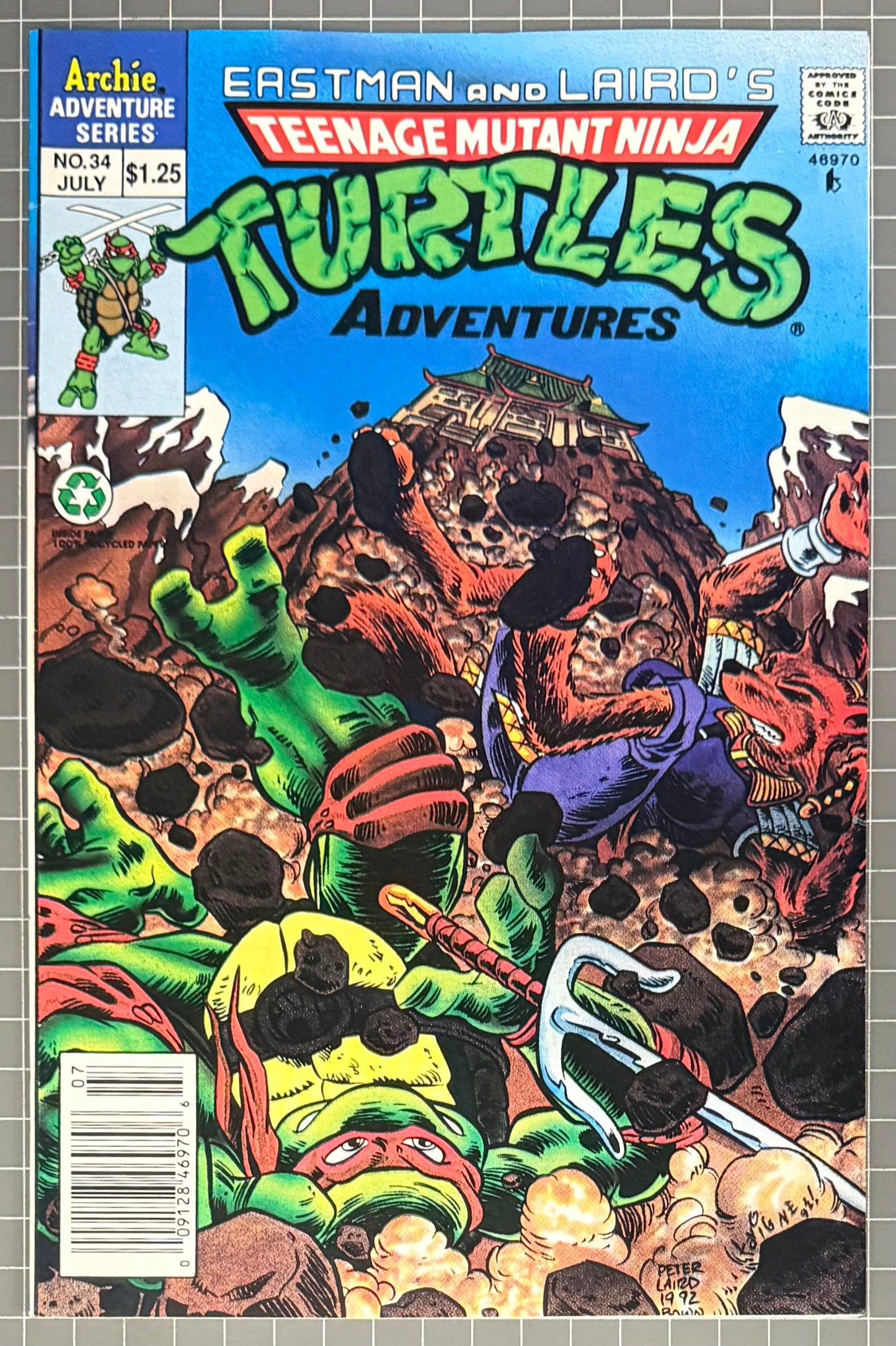 TEENAGE MUTANT NINJA TURTLES ADVENTURES #34 [ARCHIE] NEWSSTAND COMIC 1992 VF/NM