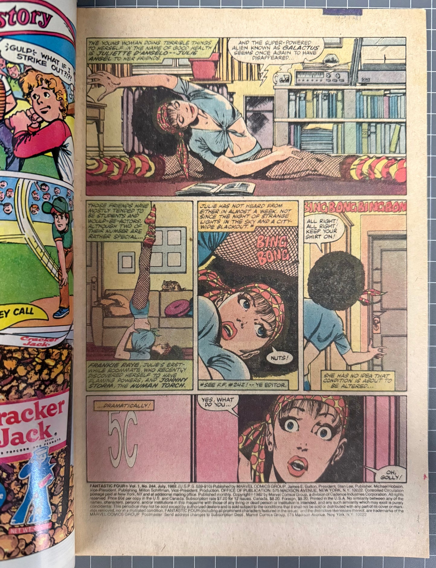 🔑 FANTASTIC FOUR #244 [MARVEL COMICS] NEWSSTAND *1ST APP. FRANKIE RAYE* 1982 VF-
