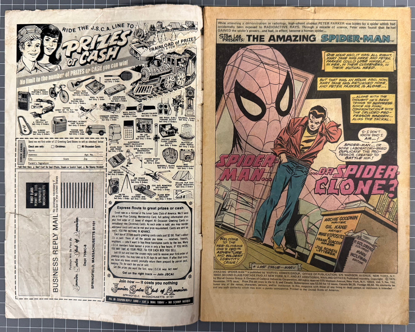 THE AMAZING SPIDER-MAN #150 [MARVEL COMICS] 1975 GD