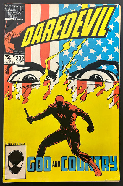 🔑 DAREDEVIL #232 [MARVEL COMICS] DIRECT *1ST APP. NUKE* 1986
