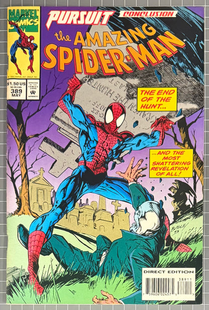🔑 THE AMAZING SPIDER-MAN #389 [MARVEL COMICS] *CHAMELEON ORIGIN* 1994 VF-