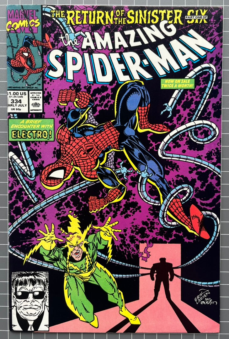 🔑 THE AMAZING SPIDER-MAN #334 [MARVEL COMICS] DIRECT 1990 VF