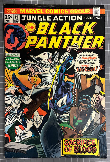 🔑 JUNGLE ACTION #19 [MARVEL COMICS] *BLACK PANTHER VS KU KLUX KLAN* 1976