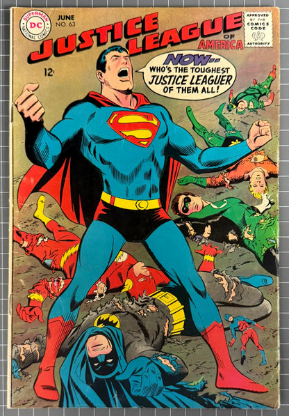 JUSTICE LEAGUE OF AMERICA #63 [DC COMICS] 1968 FN