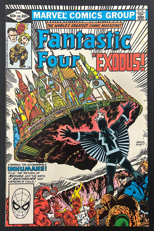 🔑 FANTASTIC FOUR #240 [MARVEL COMICS] DIRECT *LUNA MAXIMOFF DEBUT* 1982 FN/VF