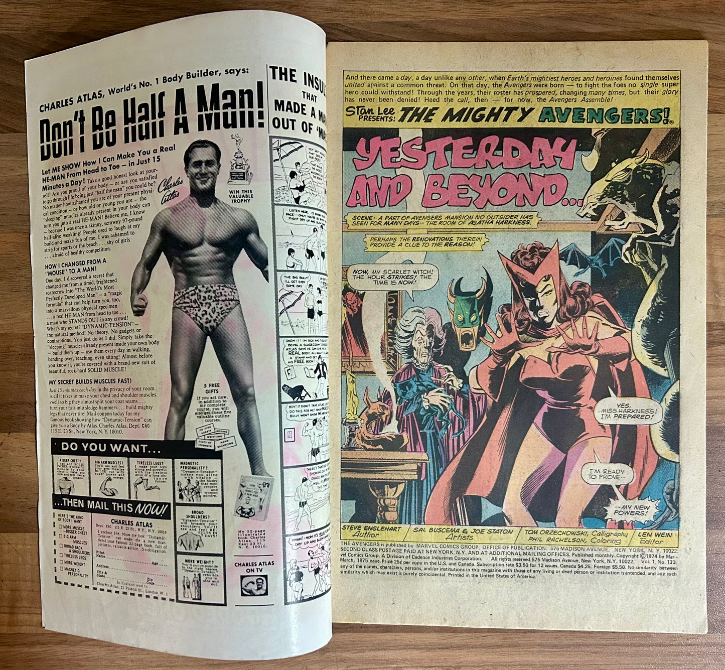 🔑 THE AVENGERS #133 [MARVEL COMICS] *VISION/MANTIS ORIGINS* 1975 FN+