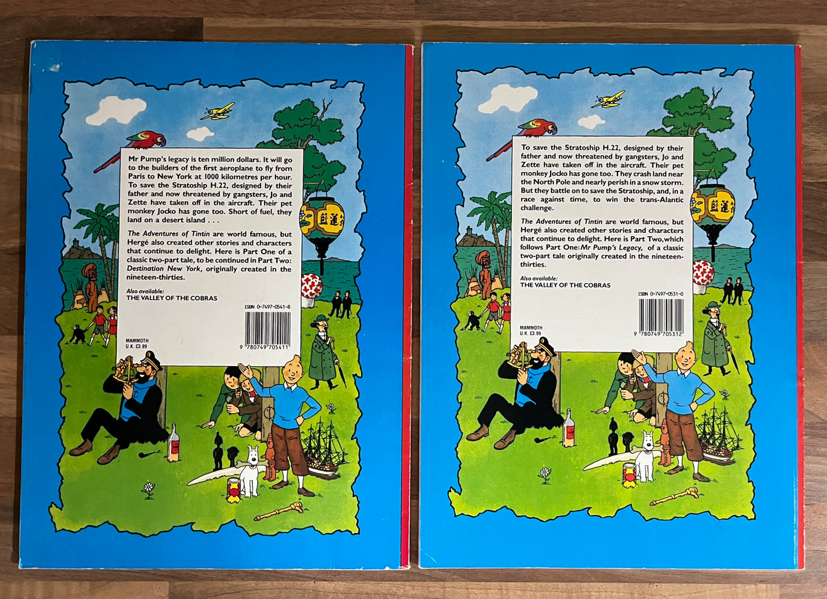 2 x The Stratoship H.22/Part One Mr. Pump's Legacy, Part Two Destination New York - Herge