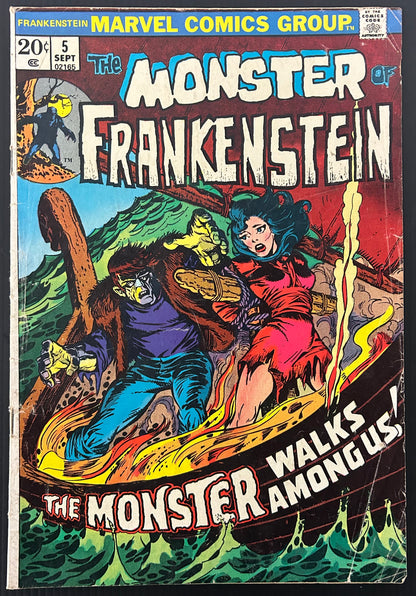 FRANKENSTEIN #5 [MARVEL COMICS] DIRECT 1973 VG-