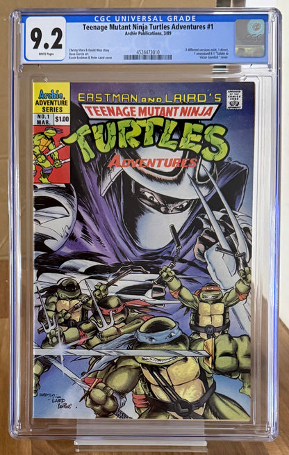 🔑 TEENAGE MUTANT NINJA TURTLES ADVENTURES #1 CGC 9.2 [ARCHIE COMICS] 1989