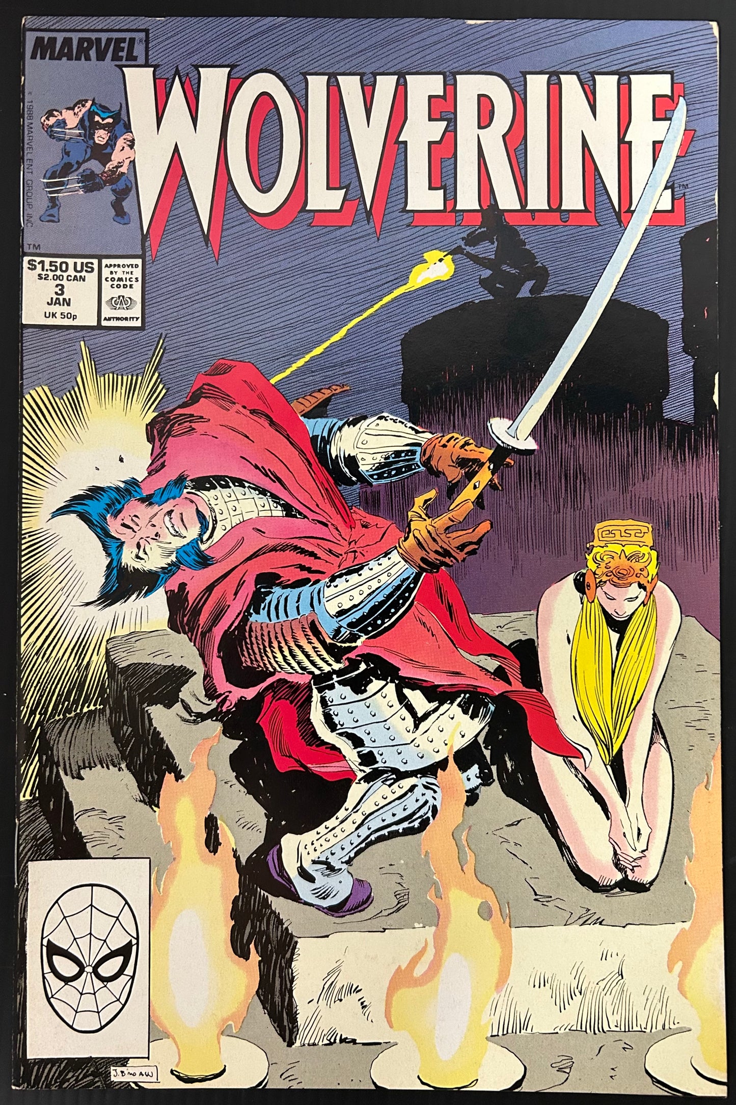 WOLVERINE #3 [MARVEL COMICS] DIRECT COMIC 1989 VF-